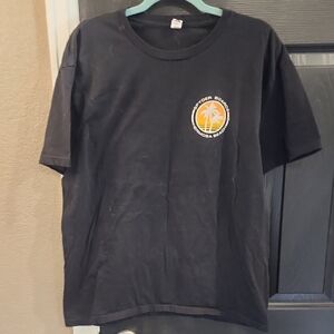 Black T-Shirt with Orange Logo
